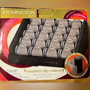 Remington Silver and Black Heated 20 Clip Rollers Set heats in 5 minutes